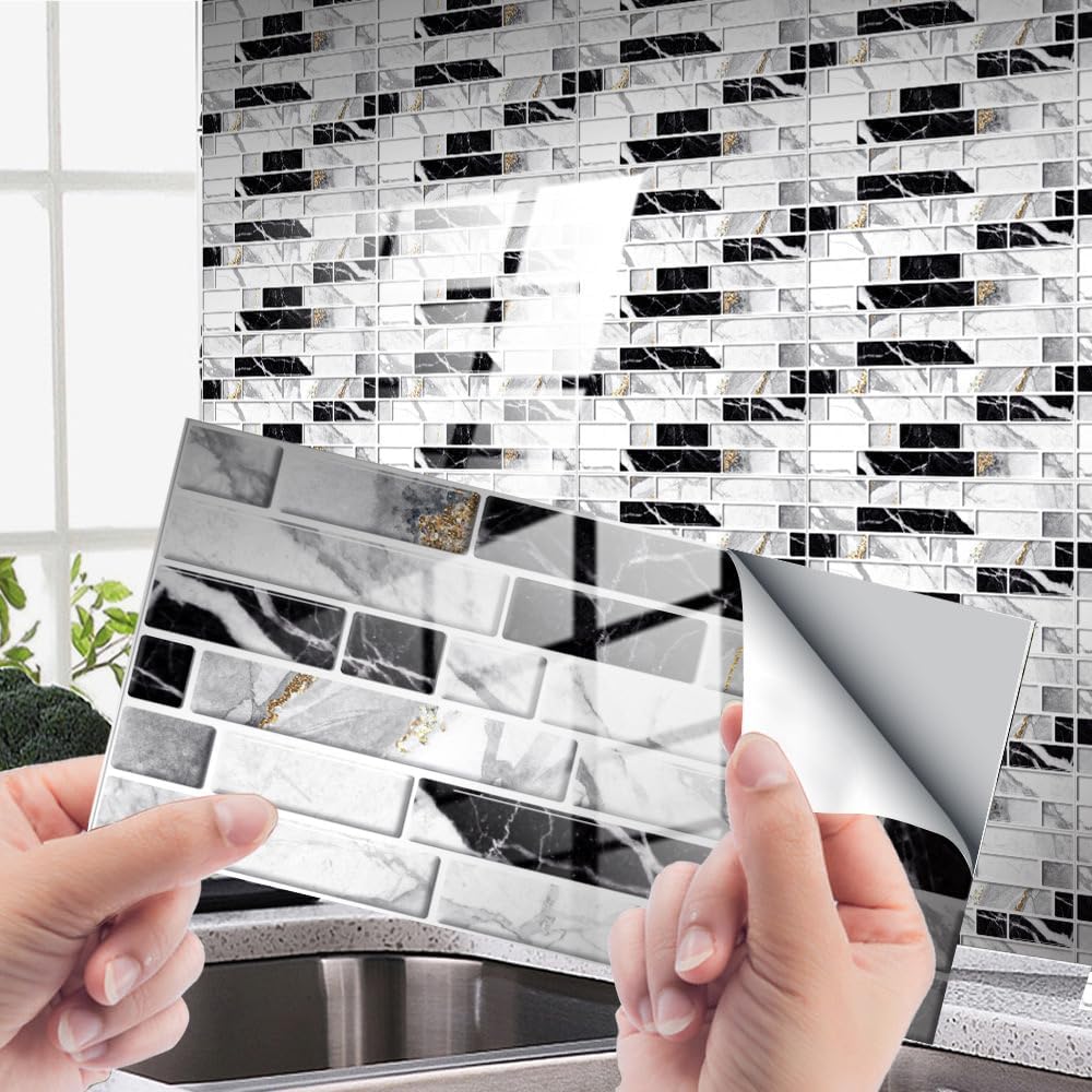 12 szt. naklejek na płytki ścienne, naklejki na płytki ścienne, naklejki na płytki kuchenne, naklejki na płytki ścienne, odpowiednie do kuchni