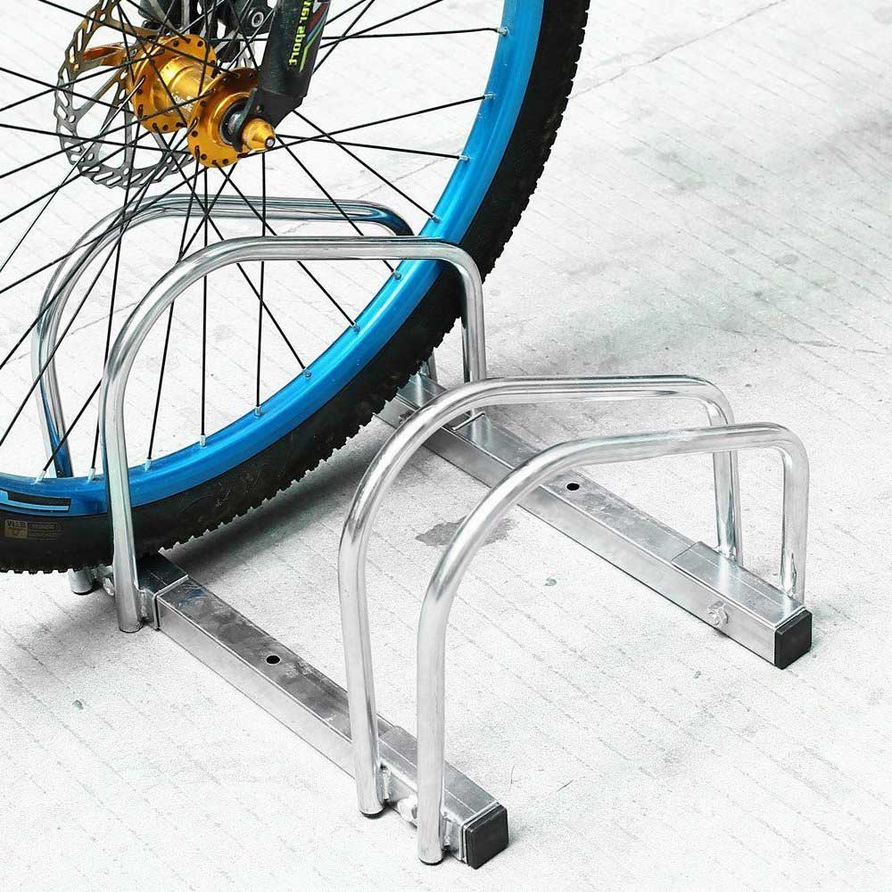 Rastrelliera in telaio d'acciaio per biciclette, Portabiciclette parcheggio per 6 bici Nero