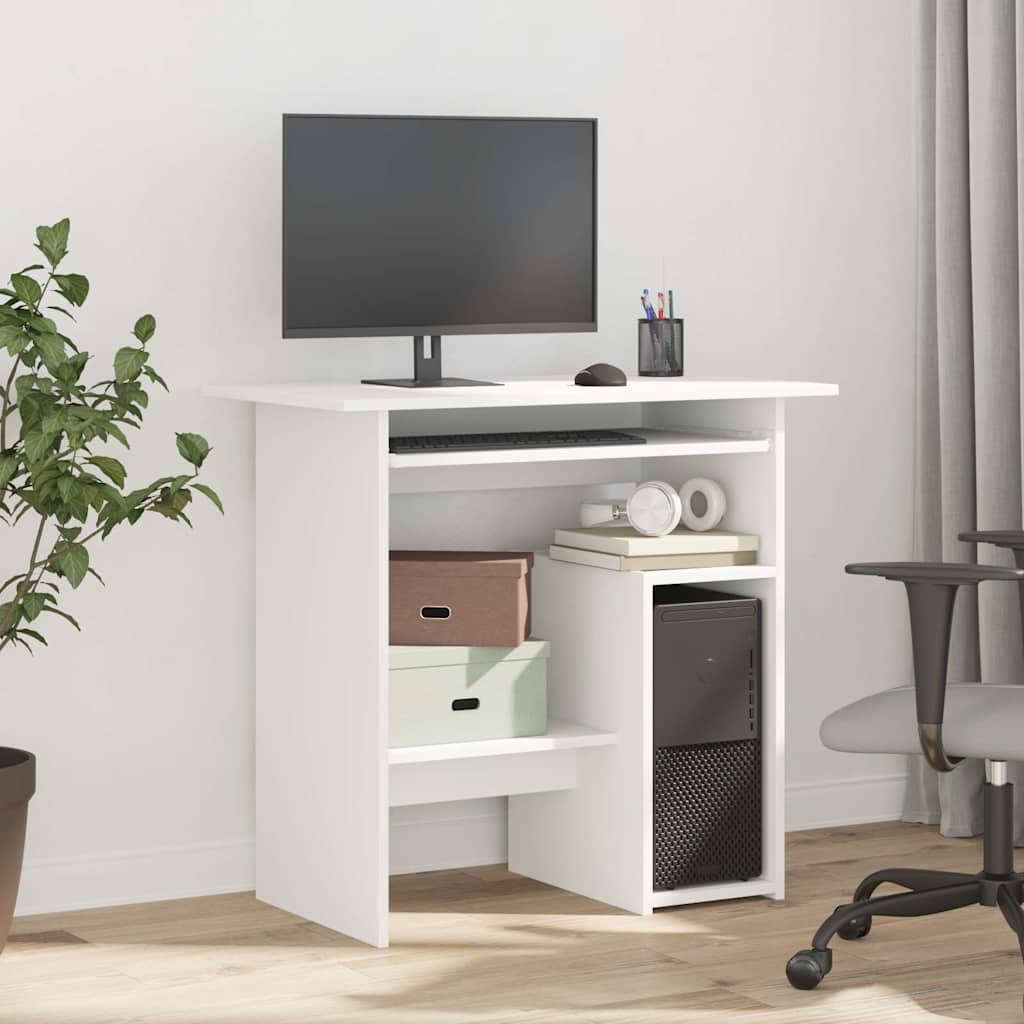 Bureau en contreplaqué blanc 80x45x74 cm - COMFORTXL - 3