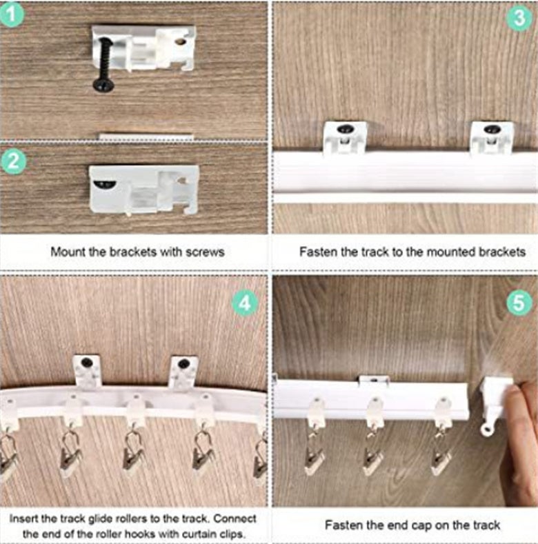 Rieles flexibles para cortinas de techo, rieles flexibles para cortinas, barras para cortinas,rieles curvos para cortinas de techo(200 cm) - ZAEWRY - 9