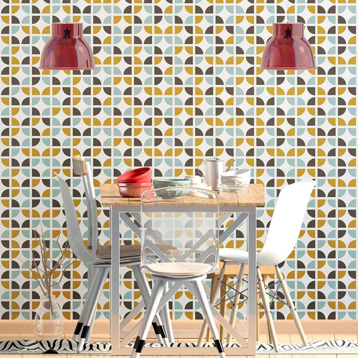 Adesivo carta da parati scandinava Malmo - Sticker adesivo - adesivi murali - 40x40cm - 3