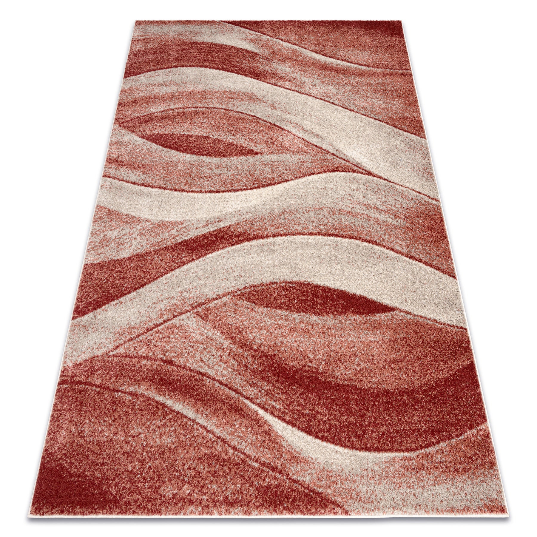 Dywan FUSION 1617 beż / terakota - Fale, nowoczesny, abstrakcyjny 160x220 cm