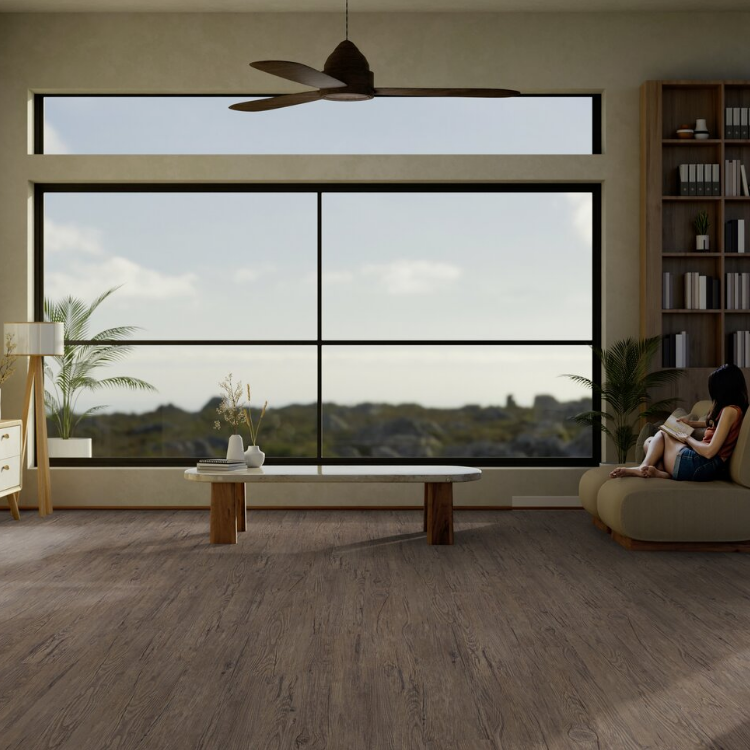 Lame de sol PVC adhésive effet bois noisette GERFLOR - 6