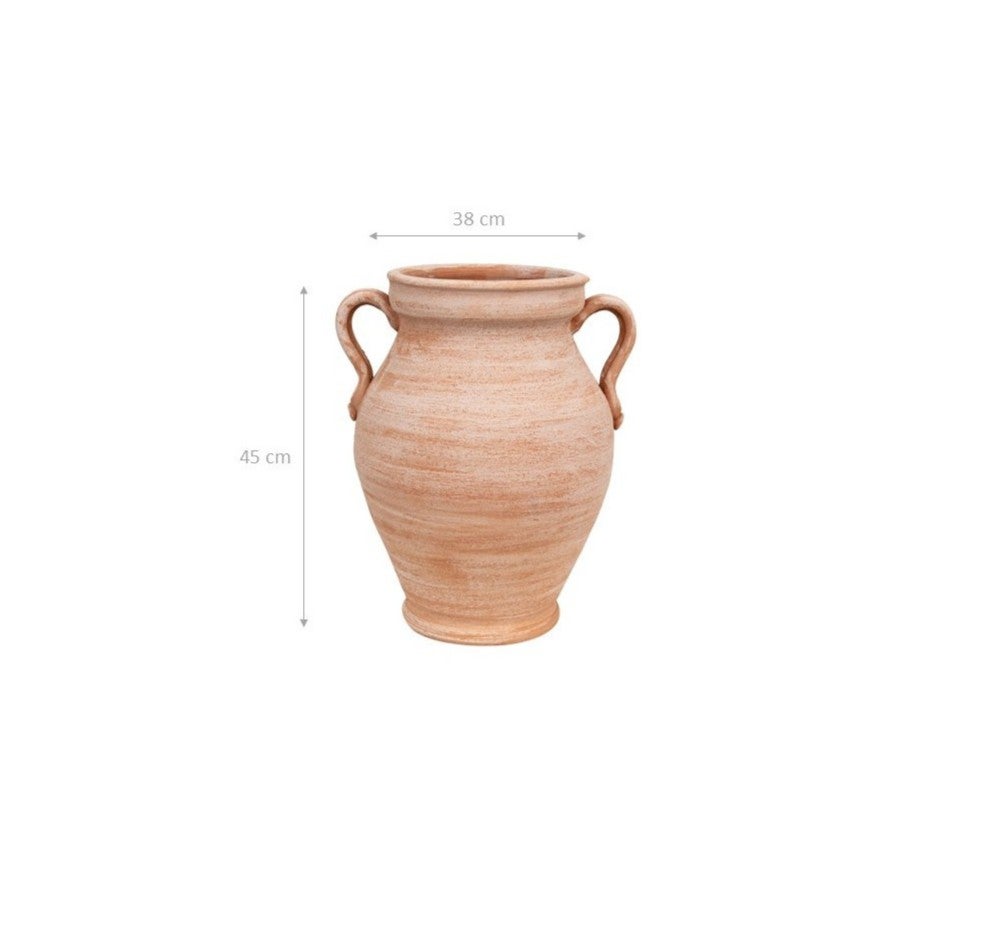 BISCOTTINI Vase Porte-parapluie Terre Cuite Fait Main - Amphore Extérieur Intérieur - Porte-parapluie d'Entrée 38x33x45cm - 2