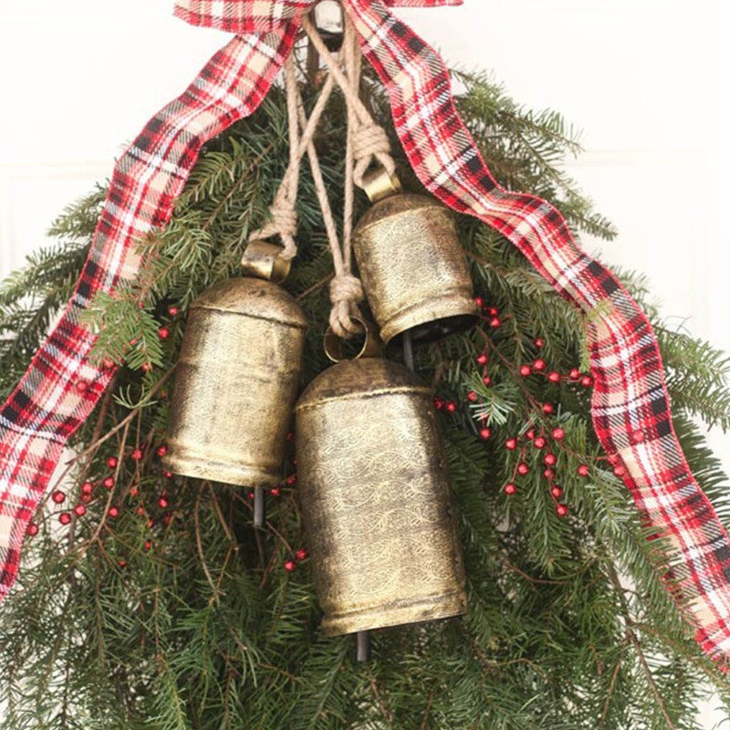 3 campane natalizie da appendere in stile shabby chic, stile
