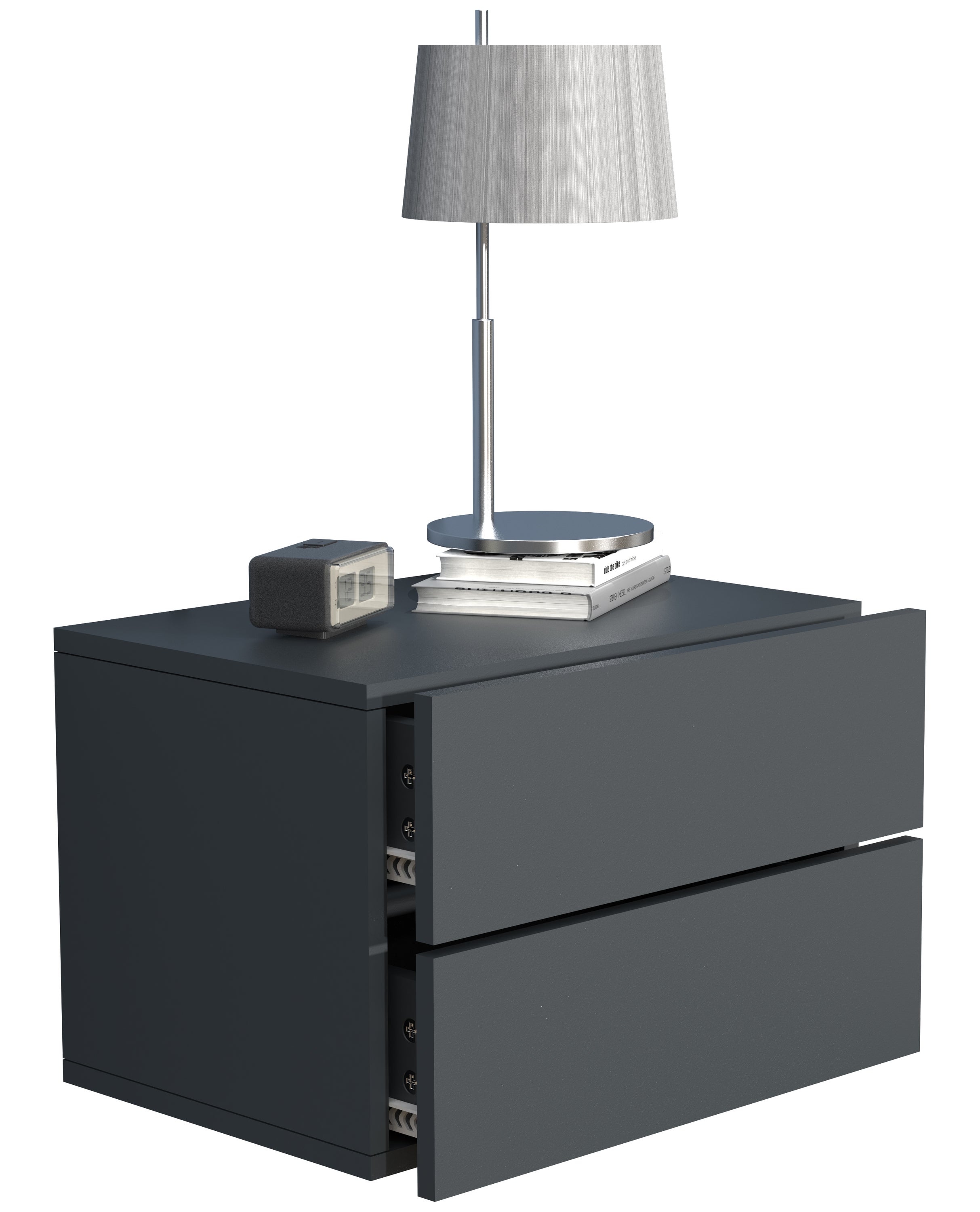 VCM Stół nocny Usal Antracyt H. 30 x B. 45 x T. 32 cm