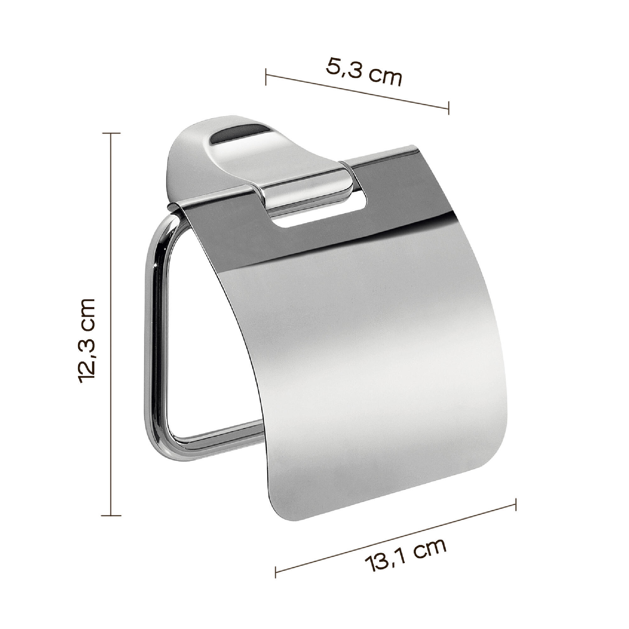 Porte-papier toilette Stelvio argenté fixe au mur - 3