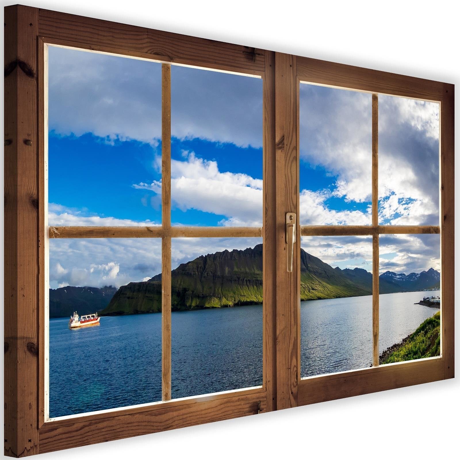 Tableau fenêtre, le lac et l'île 90 x 60 cm Leroy Merlin — free download