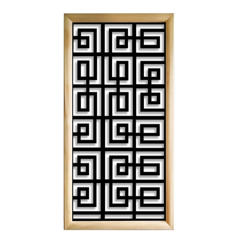 THAI - Prostokątne moduły dekoracyjne z drewna i PVC - Rozmiar 73x148 cm - Grubość 64 mm - Kolor wewnętrzny CZARNY