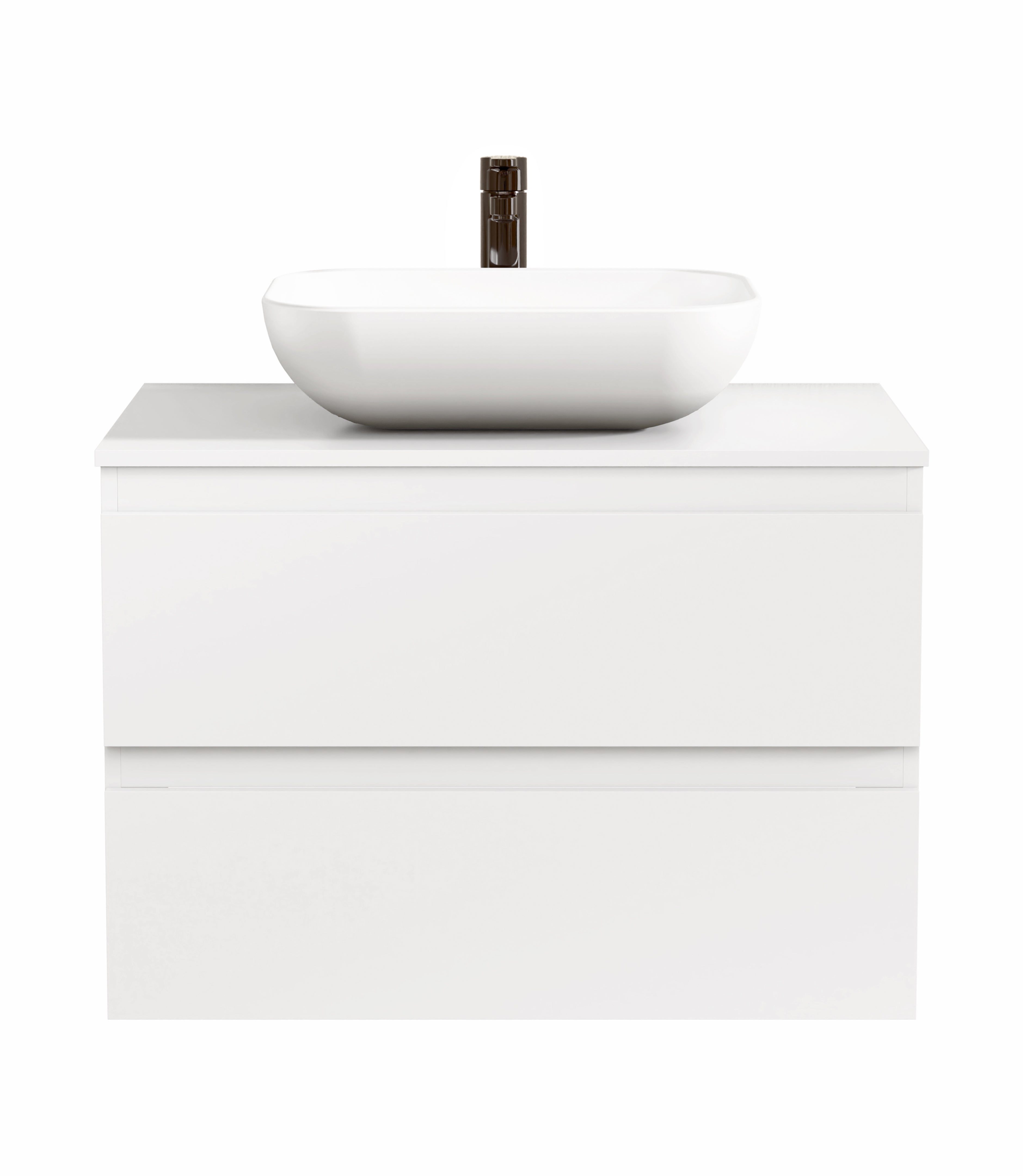 BELLOBATH - Móvel com Lavatório de Cerâmica, Móvel Montado com 2 Gavetas, 100 x 55 x 46 cm, Móvel e Tampo Branco - 3