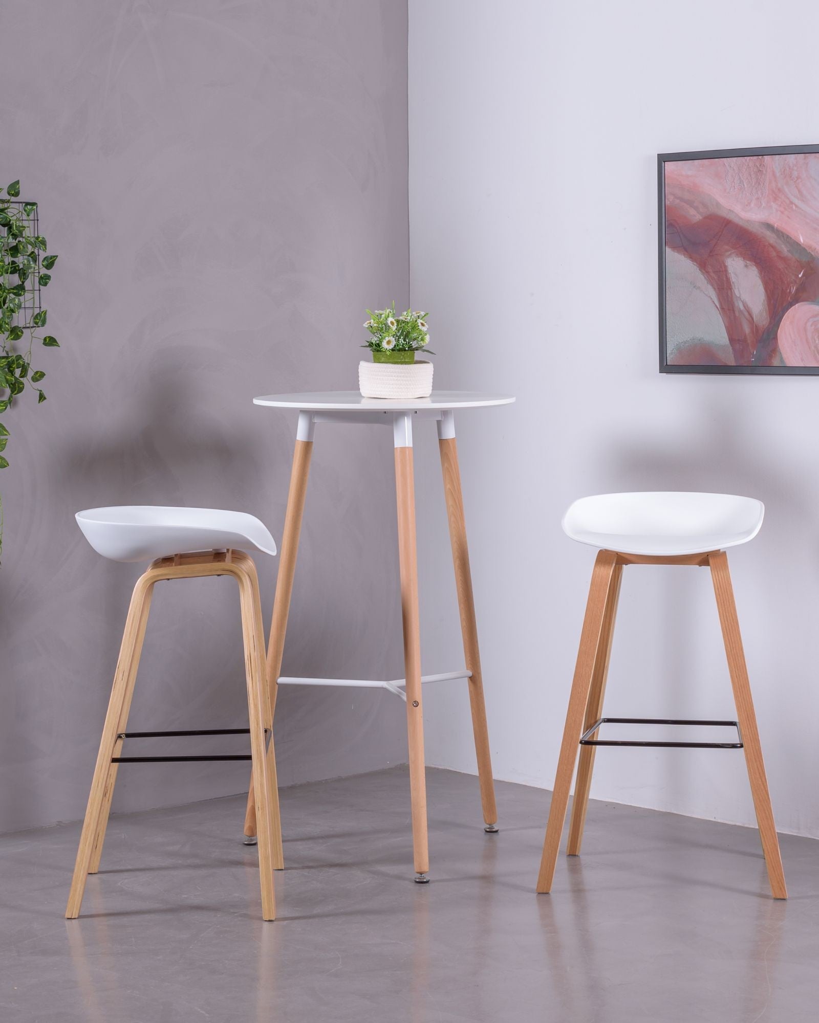 Tabouret nordique avec pieds en bois de hêtre (75cm) - Daxer - 3