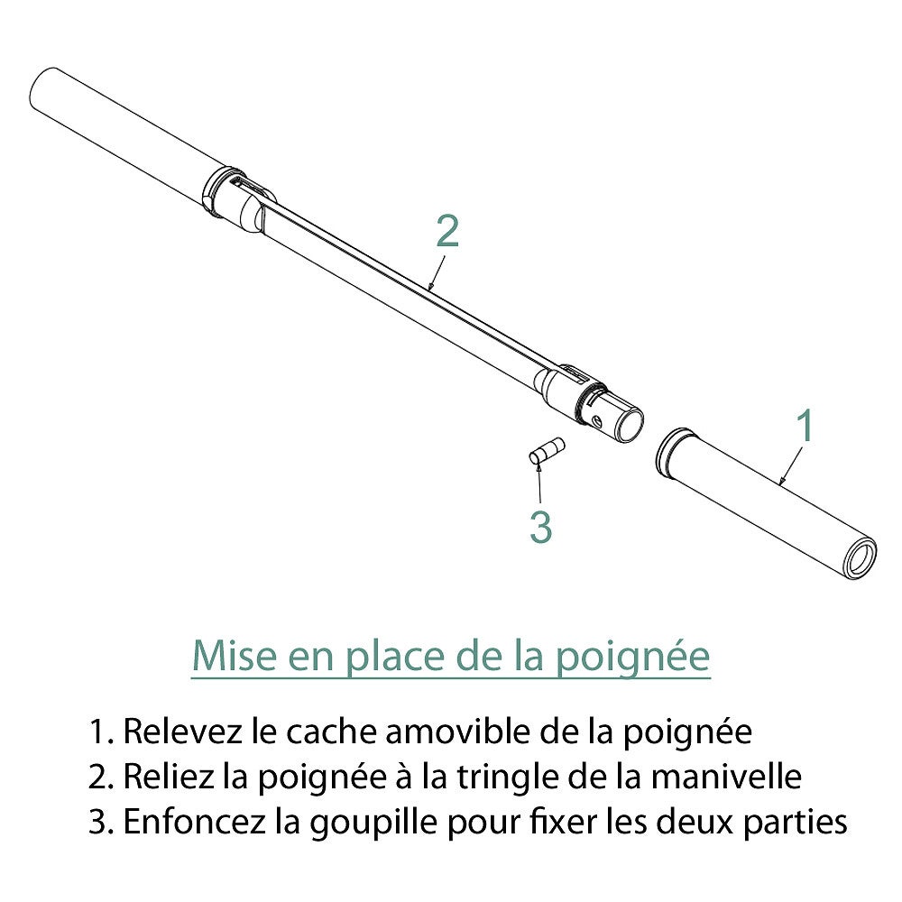 Poignée blanche pour manivelle de volet roulant Ø 12 mm - 4