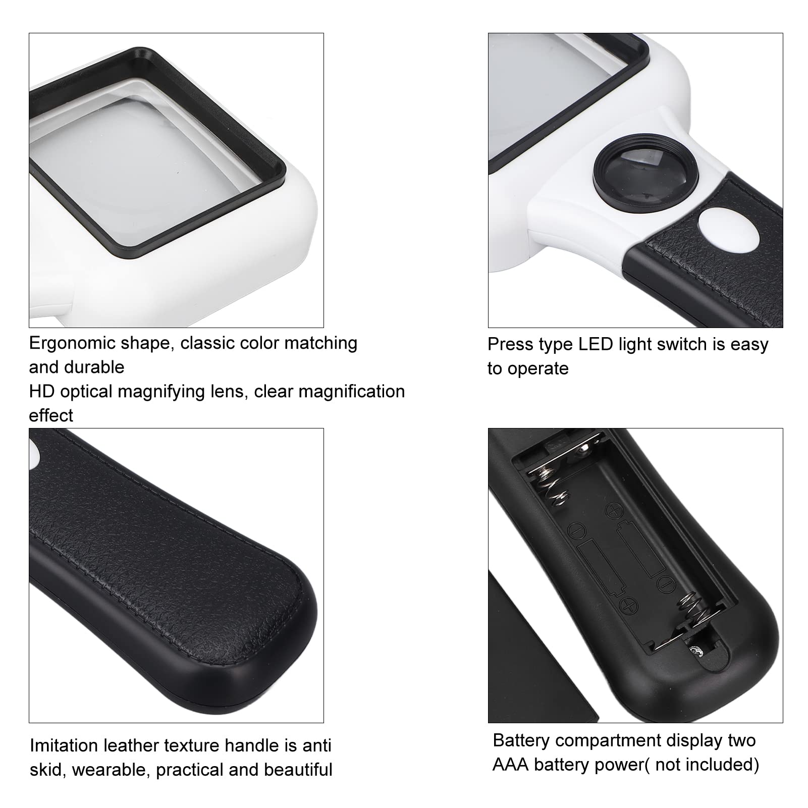 Lente Di Ingrandimento Con Luce LED - 30x/60x, Ricaricabile USB, Bianco - Foto 12