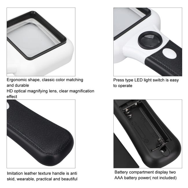 Lente Di Ingrandimento Con Luce LED - 30x/60x, Ricaricabile USB, Bianco - Foto 12