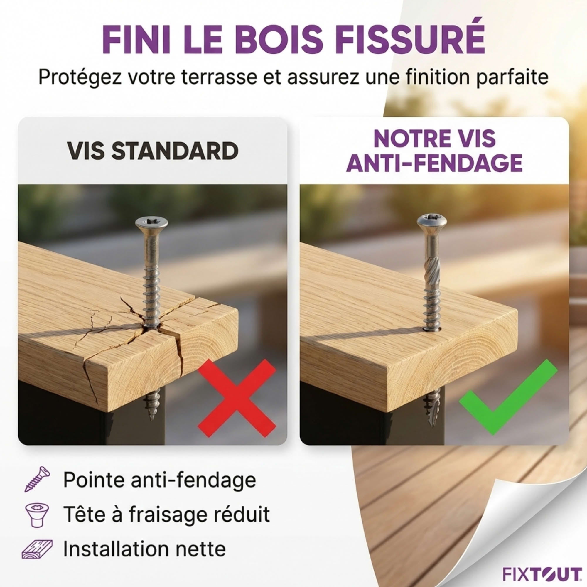 Lot de 400 vis terrasse en Inox A2 - Empreinte Torx 25 à tête réduite crantée - Diamètre 5mm - Longueur 60 mm - Diamètre 5 mm - 4