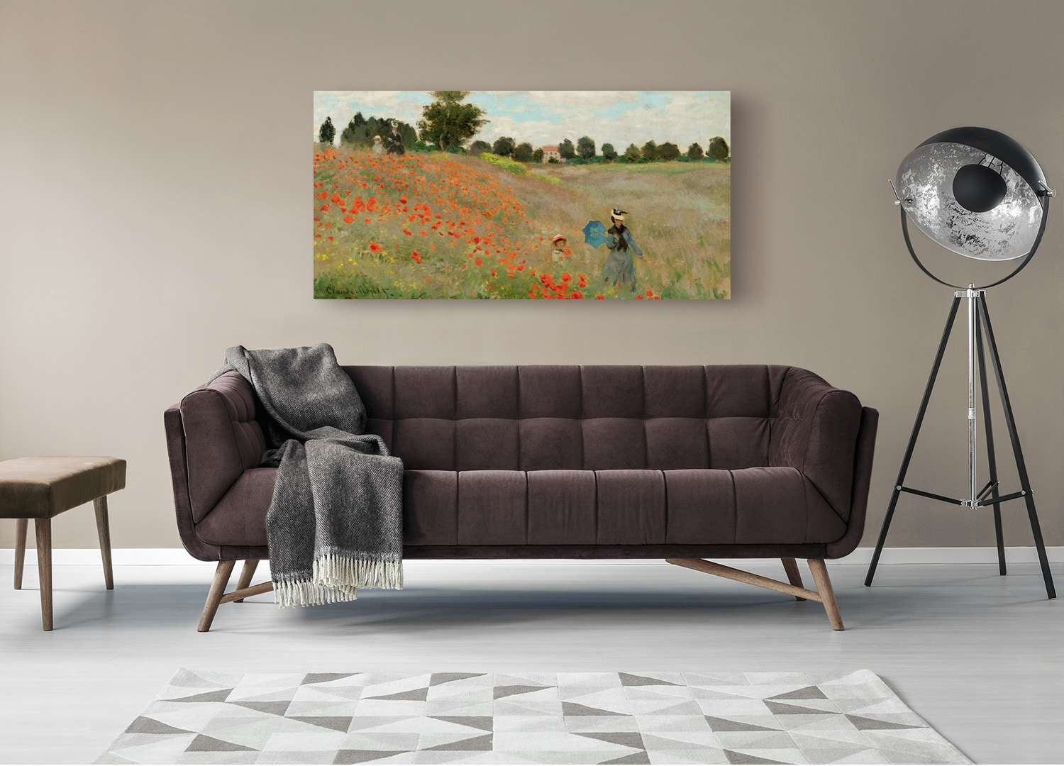Peinture, impression sur toile - Claude Monet, Coquelicots (détail) - 100x50 cm - 3
