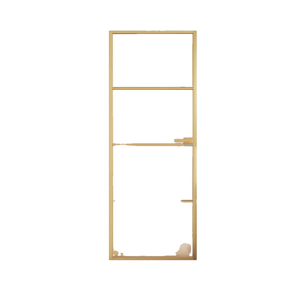 Puerta de interior dorada vidrio templado y aluminio 76x201,5cm vidaxl