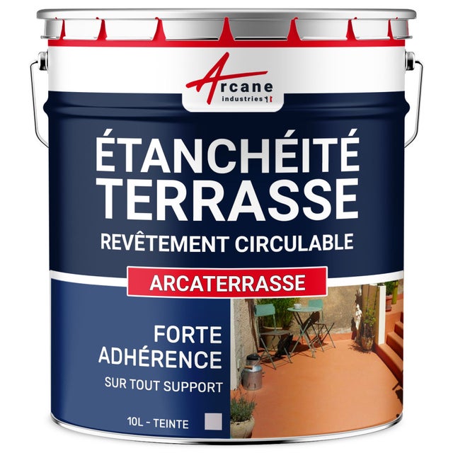 Résine Etanchéité Terrasse Circulable - Peinture Colorée - ARCATERRASSE - 10 L Gris - ARCANE INDUSTRIES