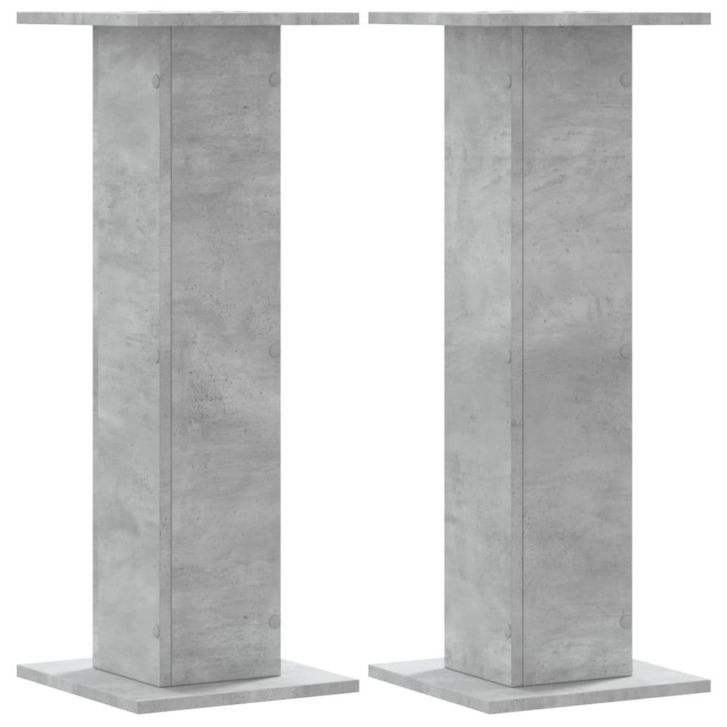 Supports pour plantes, 2 pièces, gris béton, panneau de bois - 2