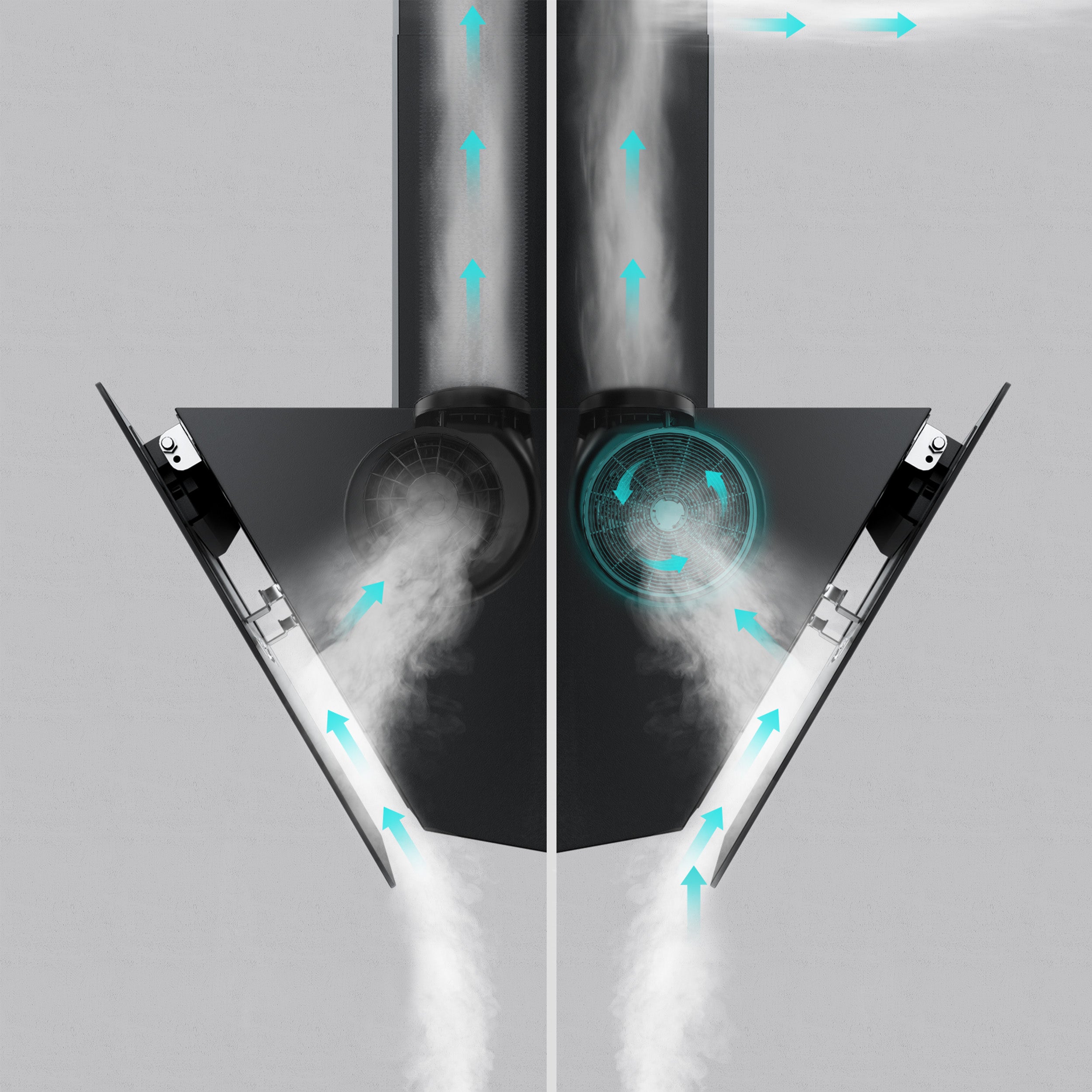 CIARRA Hotte Aspirante Inclinée 60cm 650m3/h Classe A+++ 3 Vitesses Evacuation ou Recyclage Filtre à charbon inclus Noir CD6762AB - 7