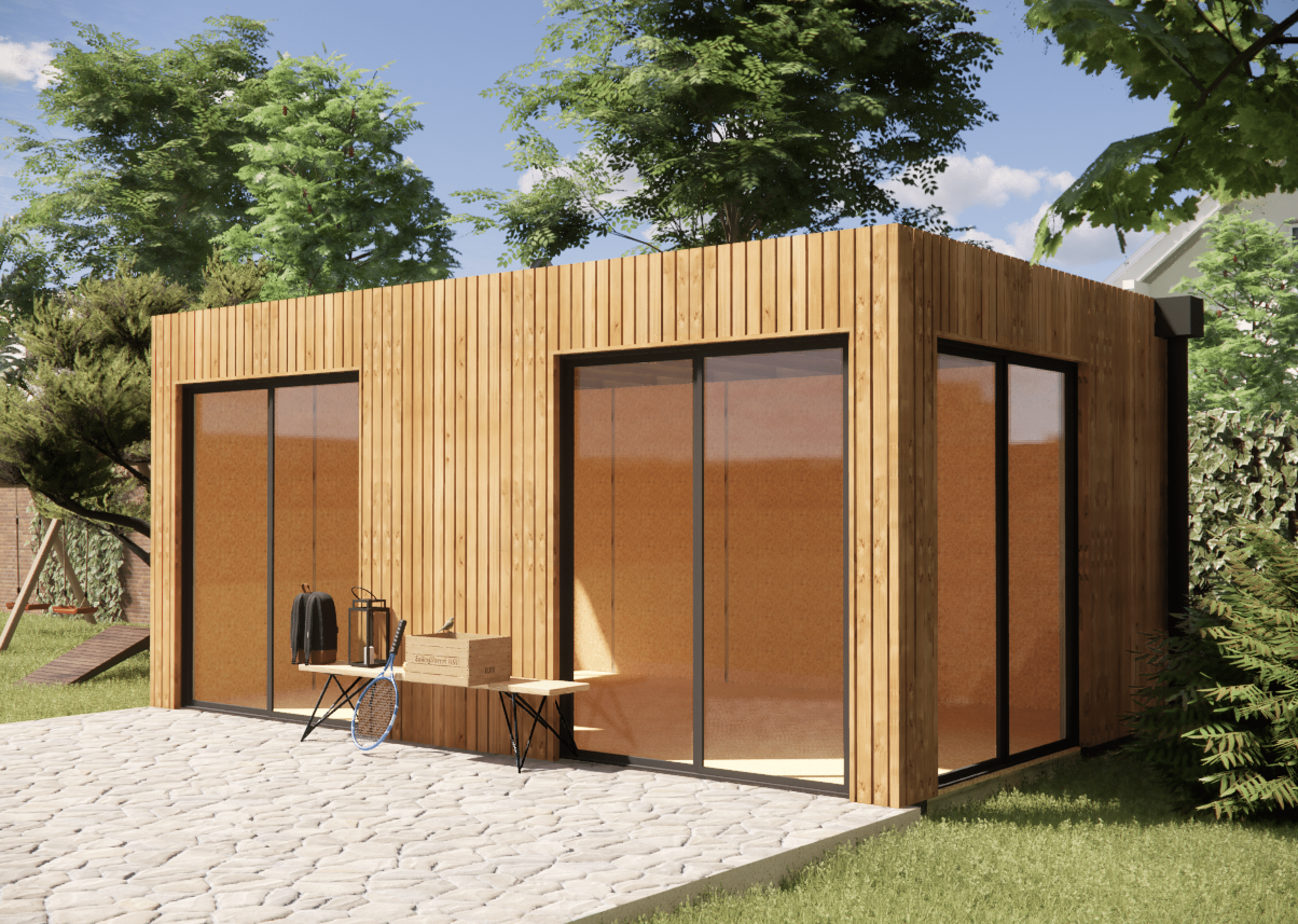 Extension maison en bois en bois 5,5 x 3,5 x 2,7 m - 6