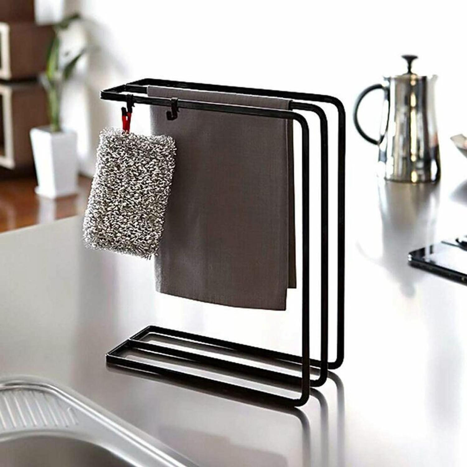 Porte-Serviette de Cuisine sur Pied à 3 Niveaux, Porte-torchon Porte-essuie-Serviettes Gant de Toilette Support Serviettes,25×10×30cm - 3