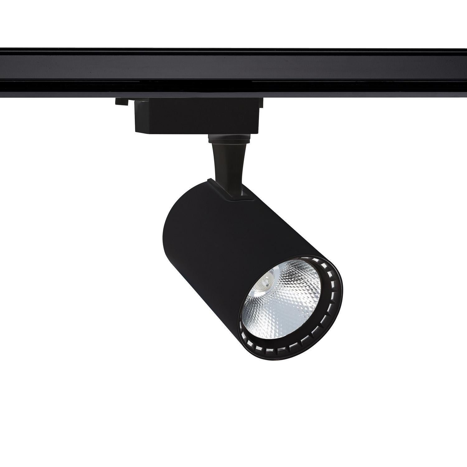 Spot LED sur Rail Monophasé 30W Bron Noir | 3000K Blanc chaud | PC ...