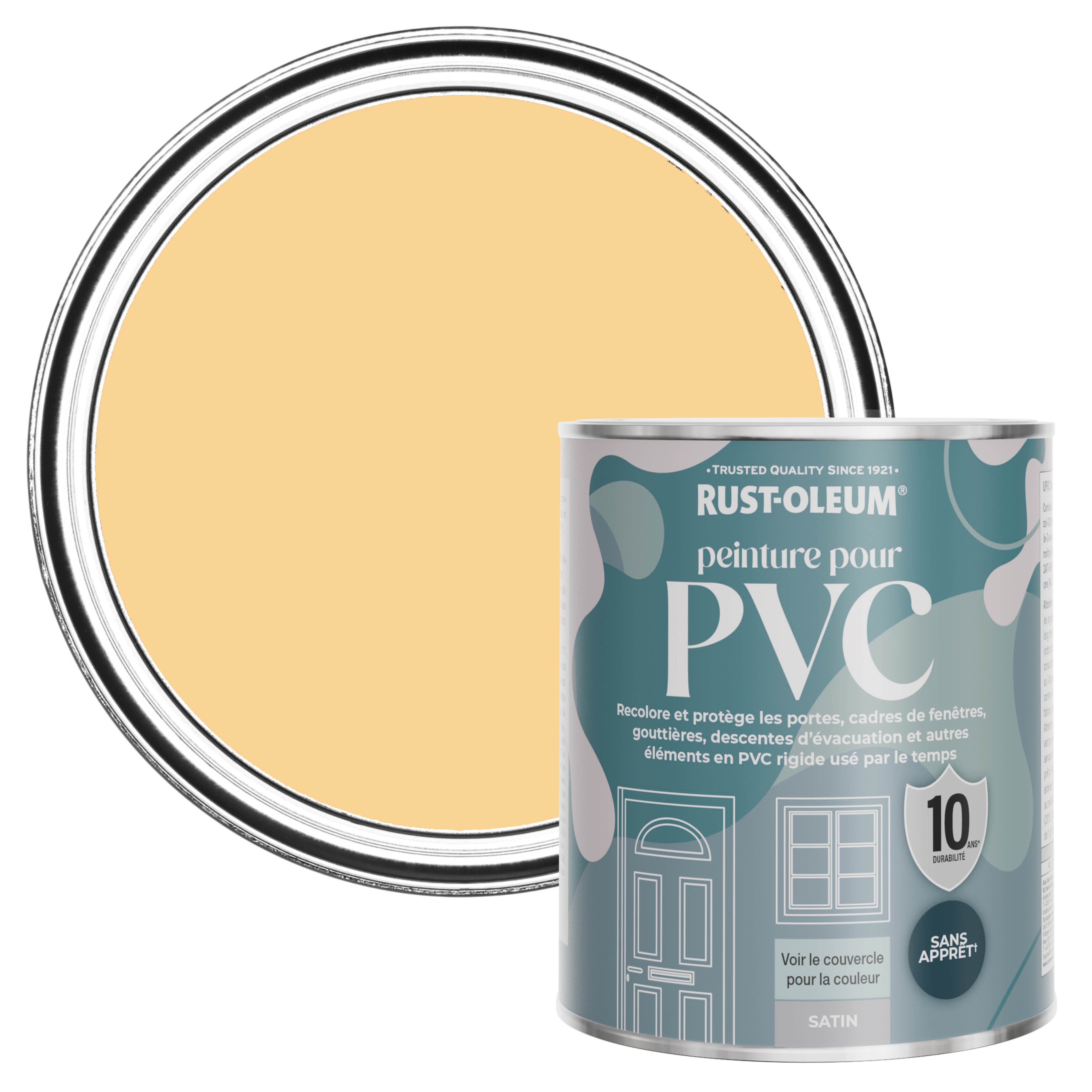 Jaune Rusted Rust-Oleum Peinture Jaune pour PVC, Finition Satinée - Moutarde 750ml ...