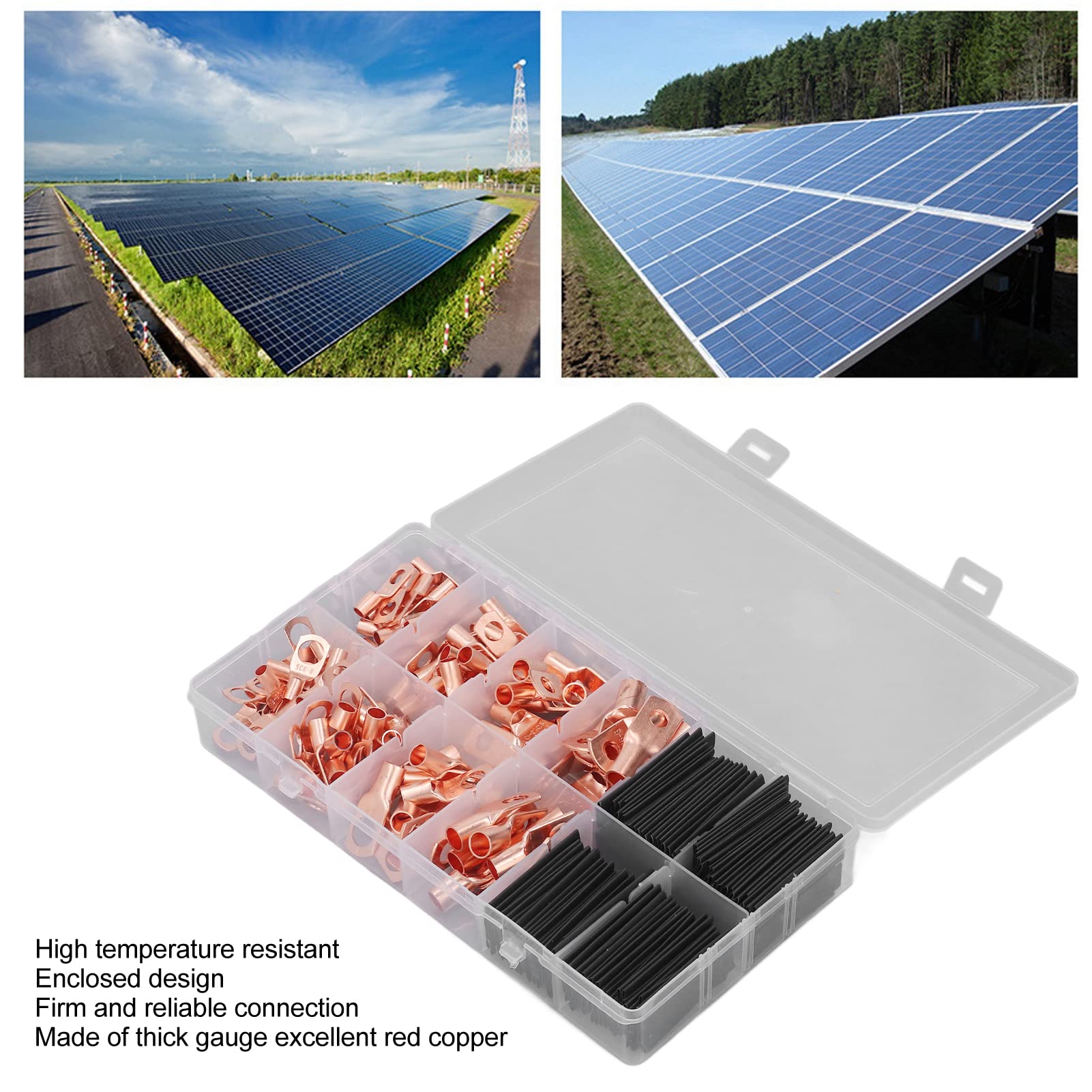 260 pezzi Terminali Terminali Tubo Termorestringente Set Design Chiuso Kit Terminali Filo Rame Stabile e Robusto - 6