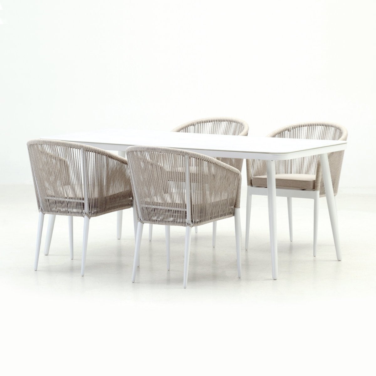 Set Tavolo e 2 Sedie da Giardino in Alluminio Volterra Bianco - acquista su Giordano Shop
