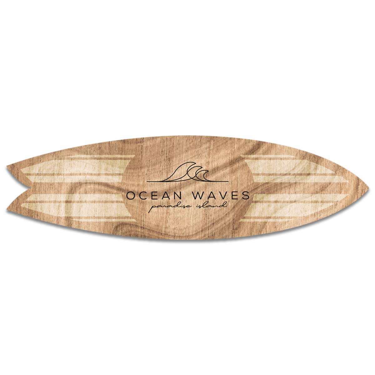 Planche de surf décorative couleur bois Ocean Waves - 40x140cm - 2