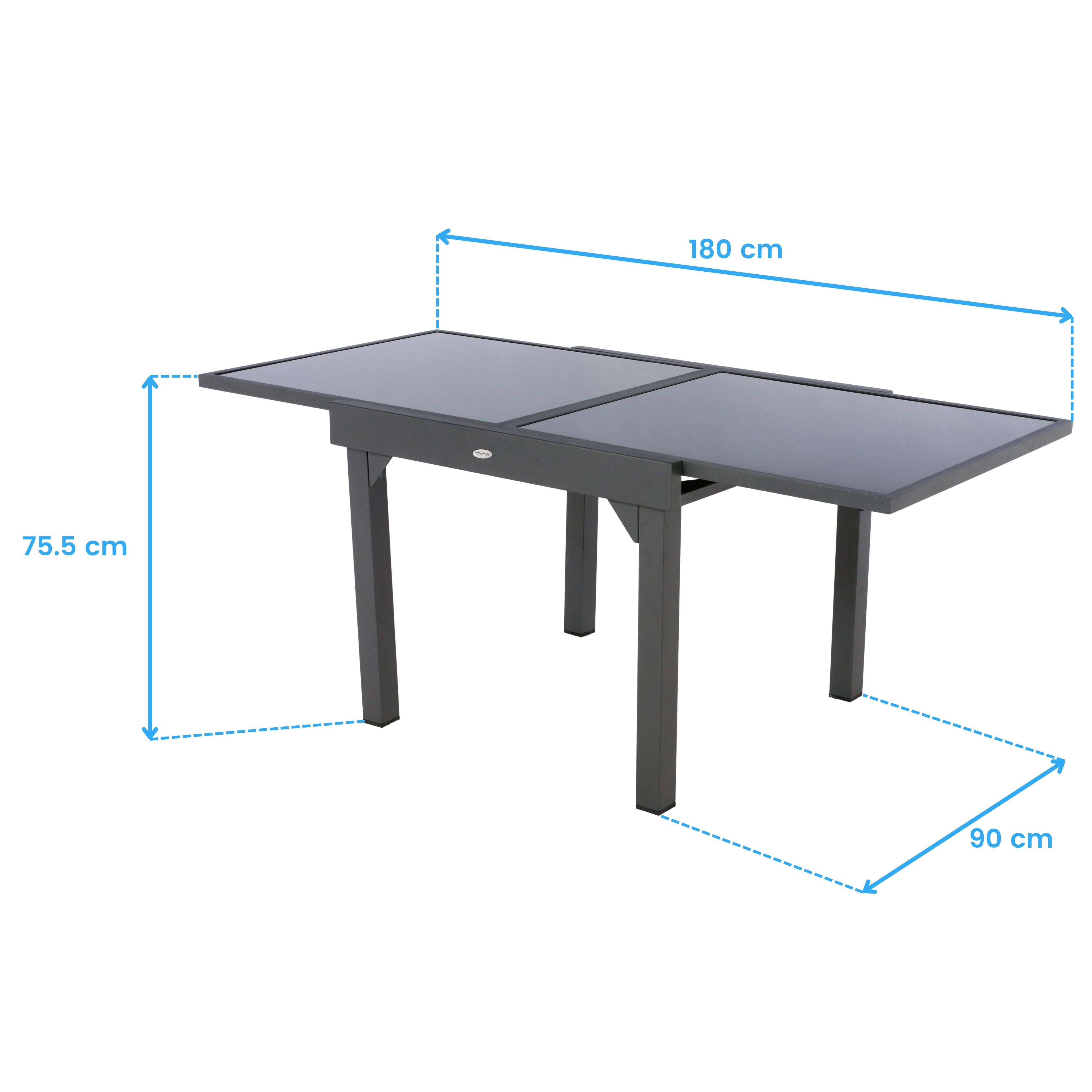 Table de jardin extensible Piazza Anthracite & Graphite - Hespéride - 7
