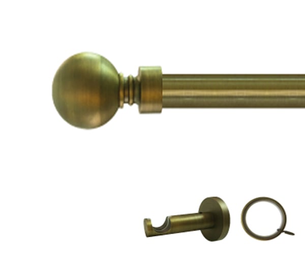 Tenda In Metallo Diametro 28 Mm Palla Finale Palo Ottone Cromato - Foto 6