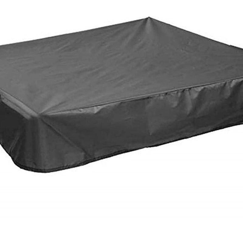 Wodoodporna osłona na piaskownicę ze ściągaczem, czarna, 120 x 120 x 20 cm, do piaskownicy, basenu, patio, ogrodu, kwadratowa, z tkaniny Oxford,