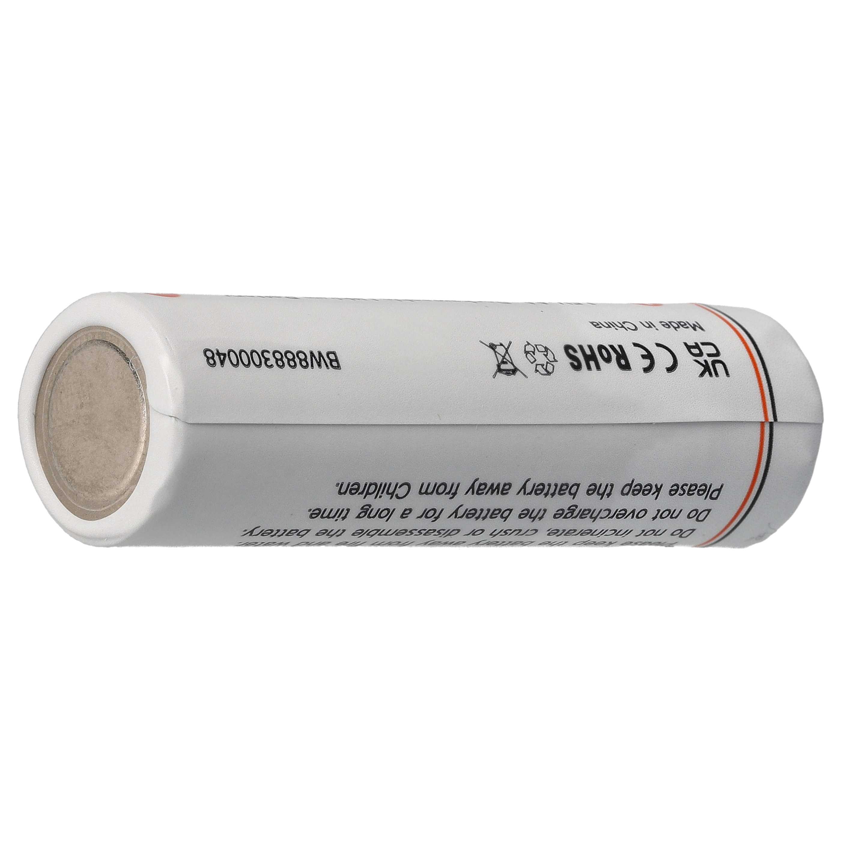 vhbw Pile rechargeable AA mignon (AA) pour divers appareils (650mAh, 1,5V, Li-ion) - 2