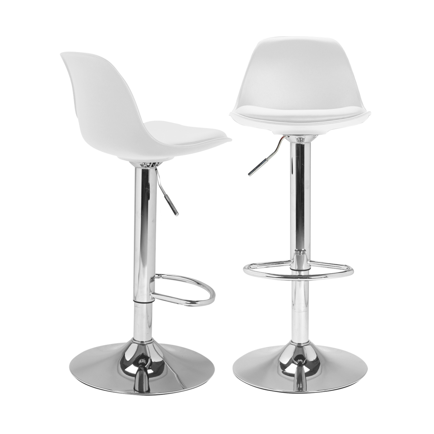 Lot de 2 tabourets de bar KARL design blanc - 2