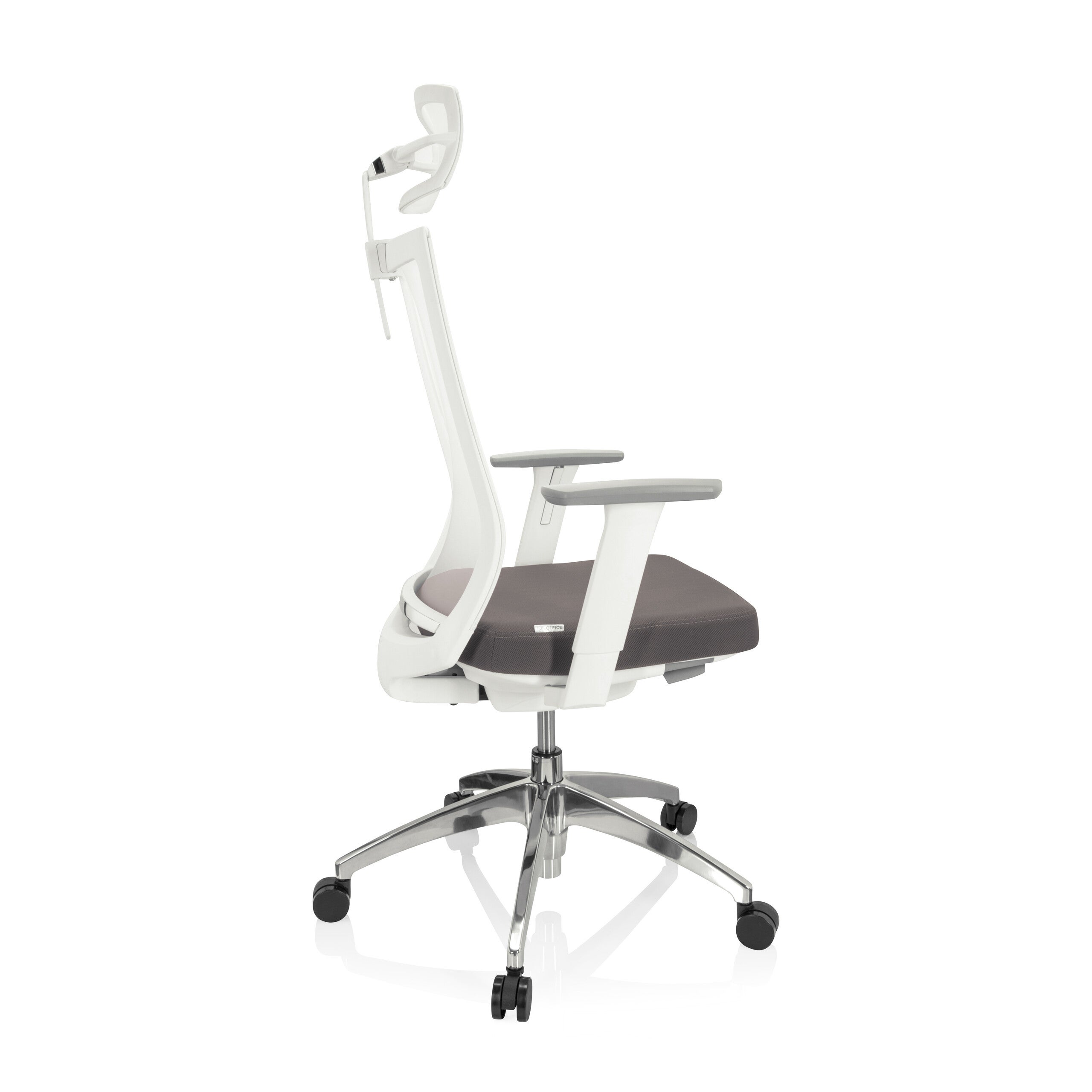 Sedia da ufficio / Sedia girevole ASPEN WHITE PRO Tessuto di maglia / Tessuto grigio hjh OFFICE - 7