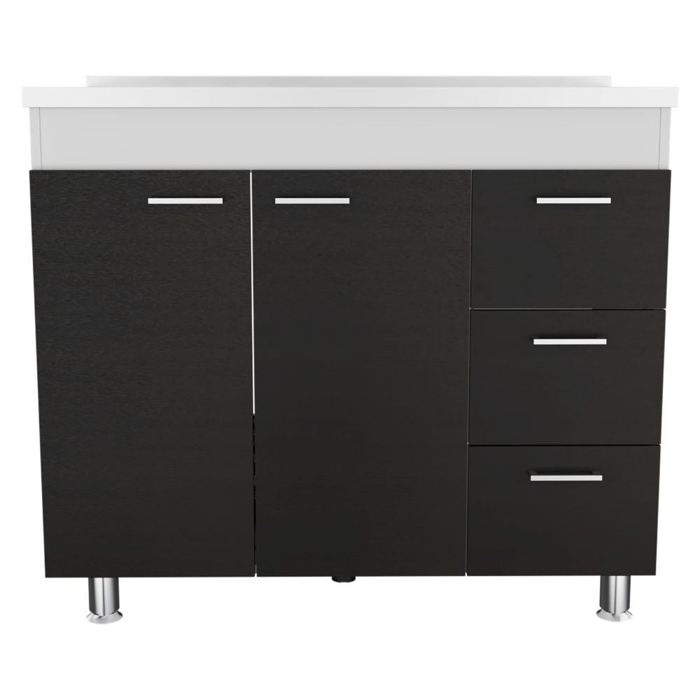 Tuhome Concept Mueble Bajo De Cocina Ferretti De 100 Cm, Y Wengué Blanco , Leroy Merlin