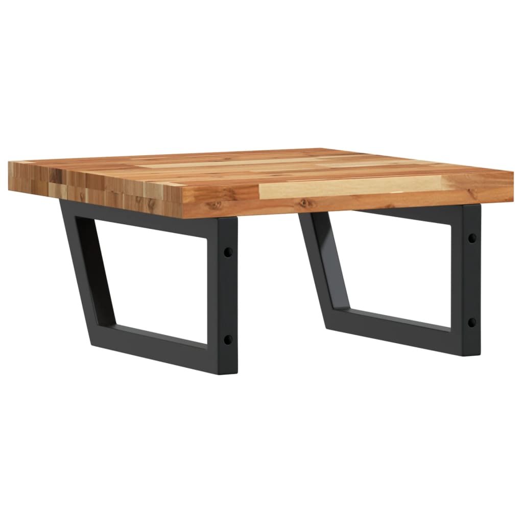 Maison Exclusive - Ripiano a Parete per Lavabo in Acciaio e Massello di Acacia - 6