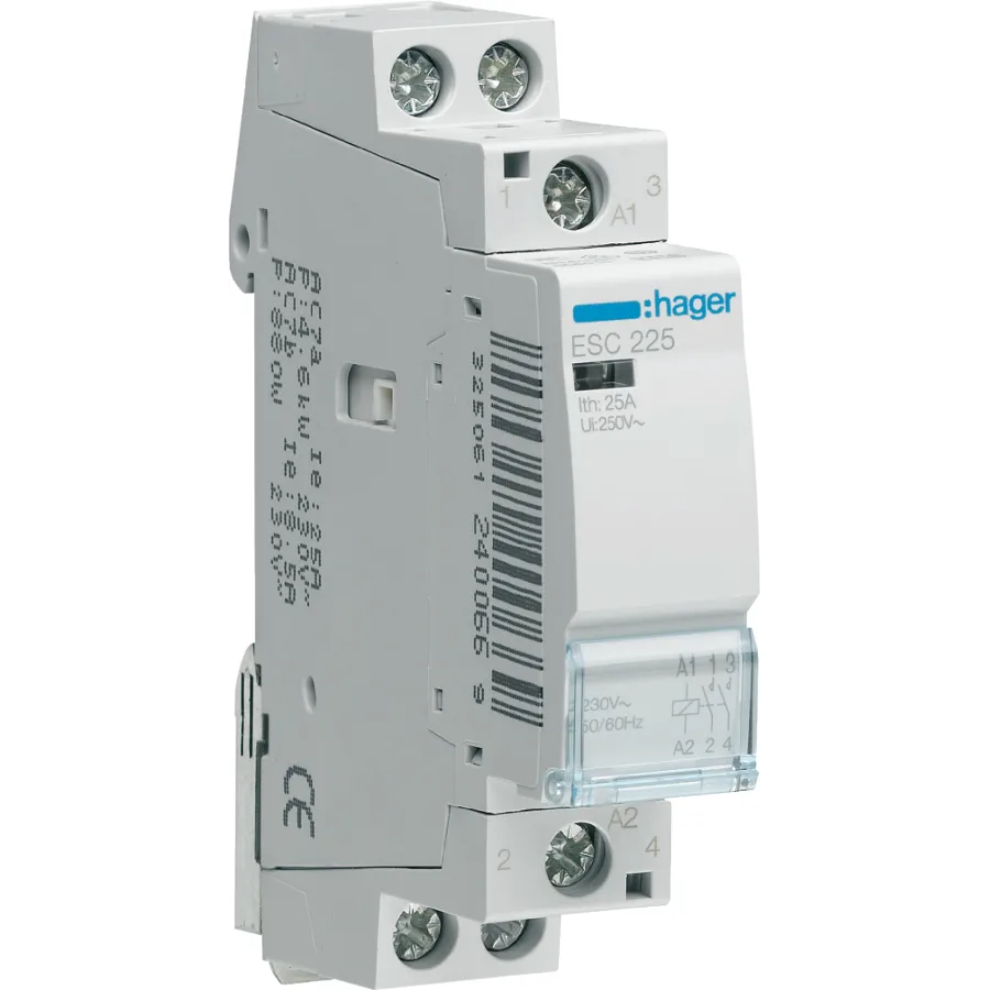 Stycznik elektryczny Hager ESC425 4F 25A czarny