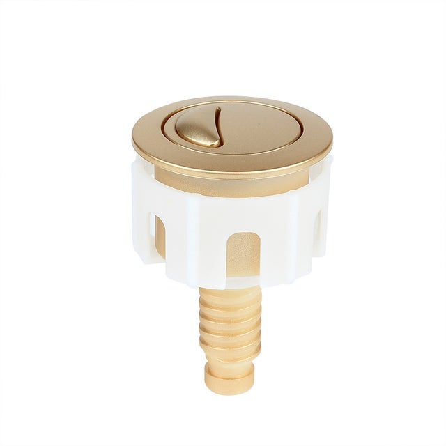 Botón de descarga de inodoro de repuesto, piezas de descarga compatibles con botón pulsador, botón de descarga de inodoro, 2 unidades, dorado