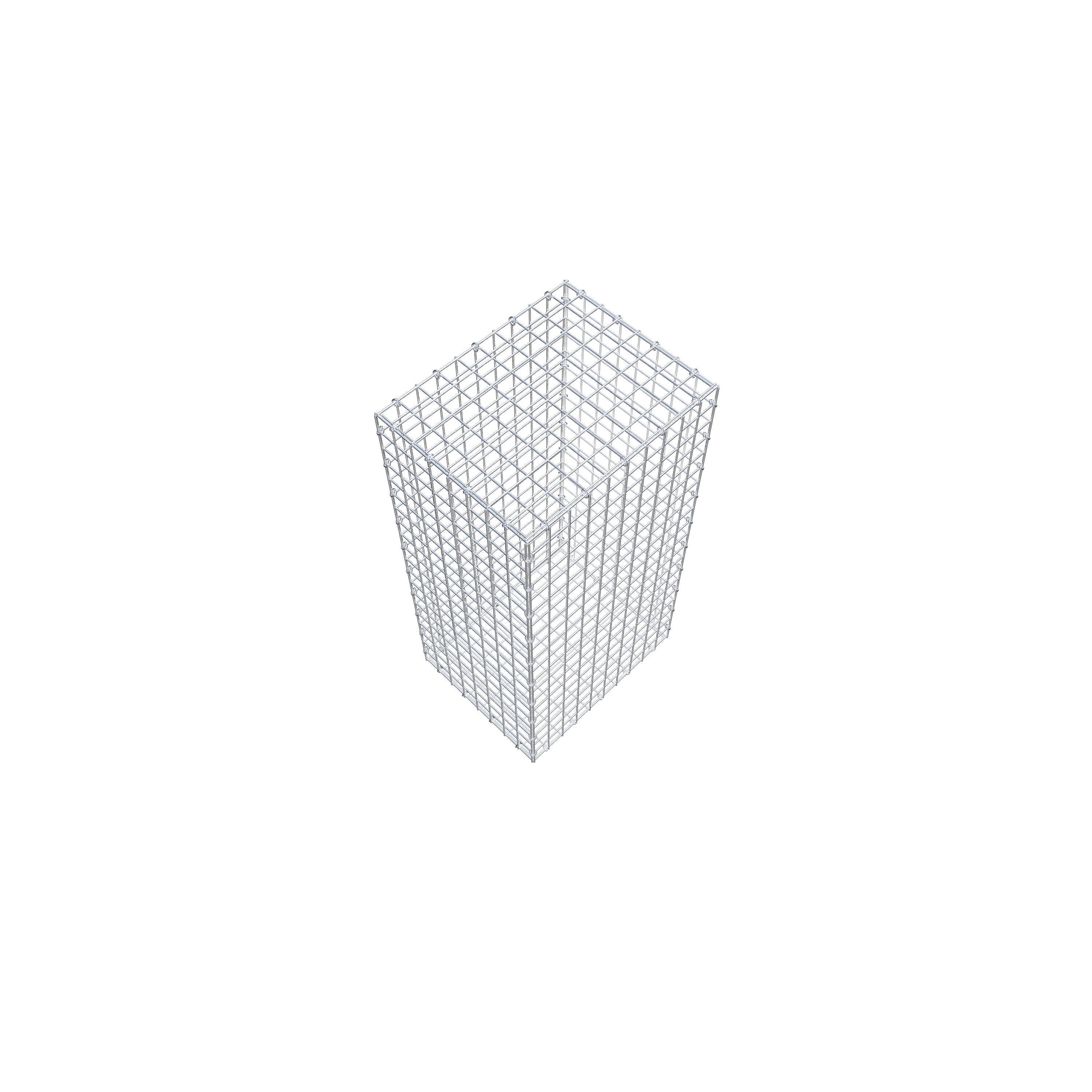 Gavión de acero galvanizado 100x40x50cm (LxAxP), malla 5 x 5cm, Anillo en C, jaula metálica para muro o jardín - 4