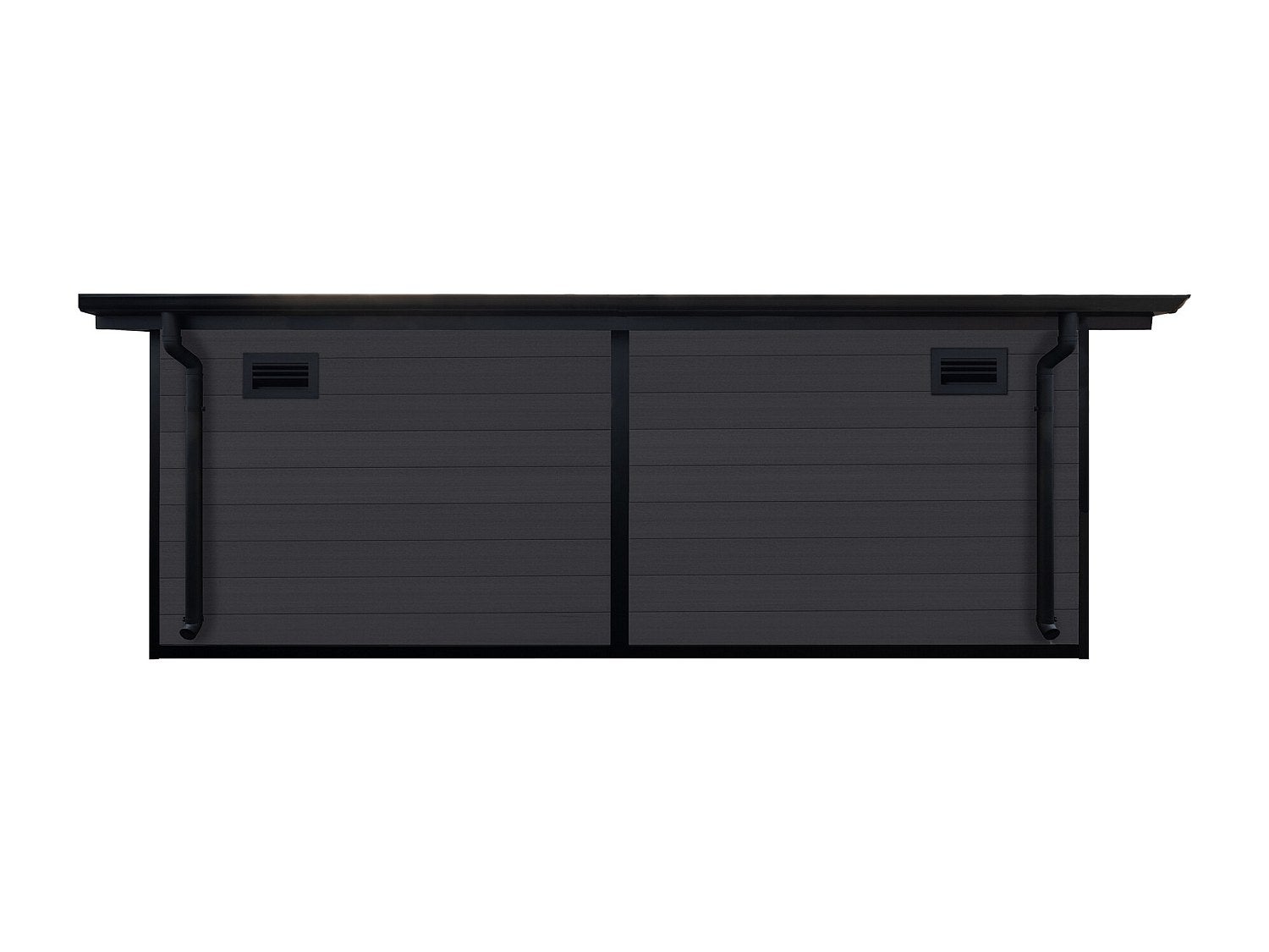 Abri de jardin en bois composite 28 mm - parois réversibles - gris anthracite ou naturel foncé - 17,25 m² - HAZELTON - 8