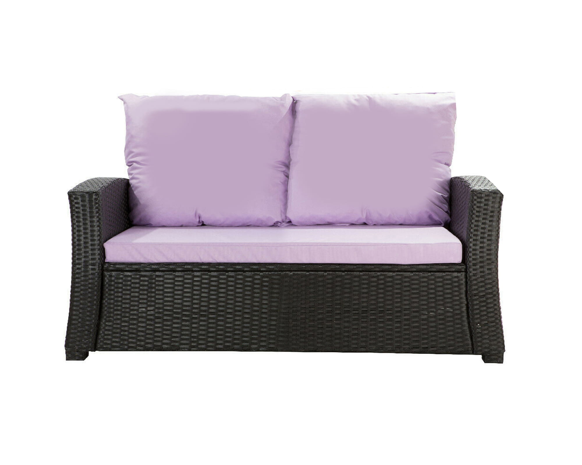 Cojines de sofá de exterior violeta claro cojines de sofá de 2 plazas cojín de banco de jardín 120x60x50 cojines para muebles de poliratán-mix