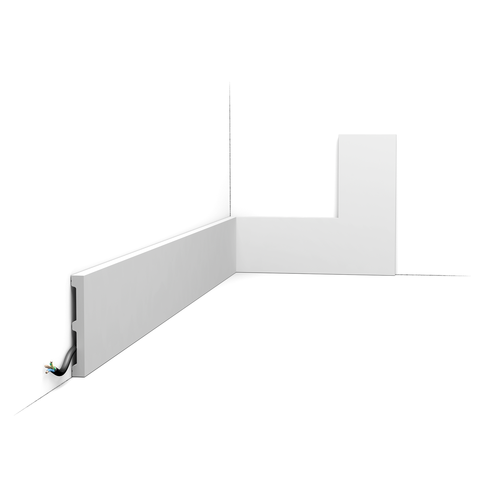 Pack 10 mètres Plinthes SX163 avec colle - Orac x Cimaises-et-plus - 10 x 1,3 x 200cm (h x p x L) - plinthe décorative polymère - 3