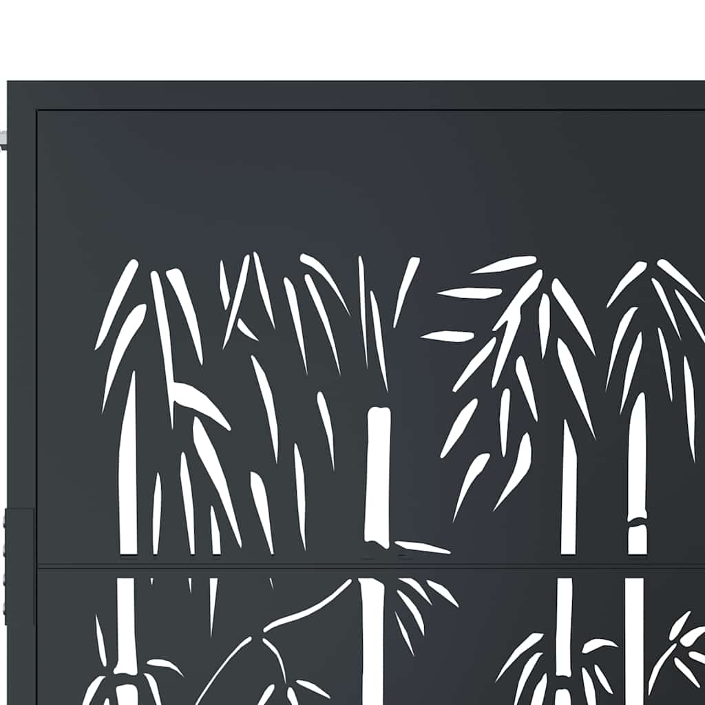 vidaXL Portail de jardin Anthracite 100x150 cm Acier Design Bambou - 5