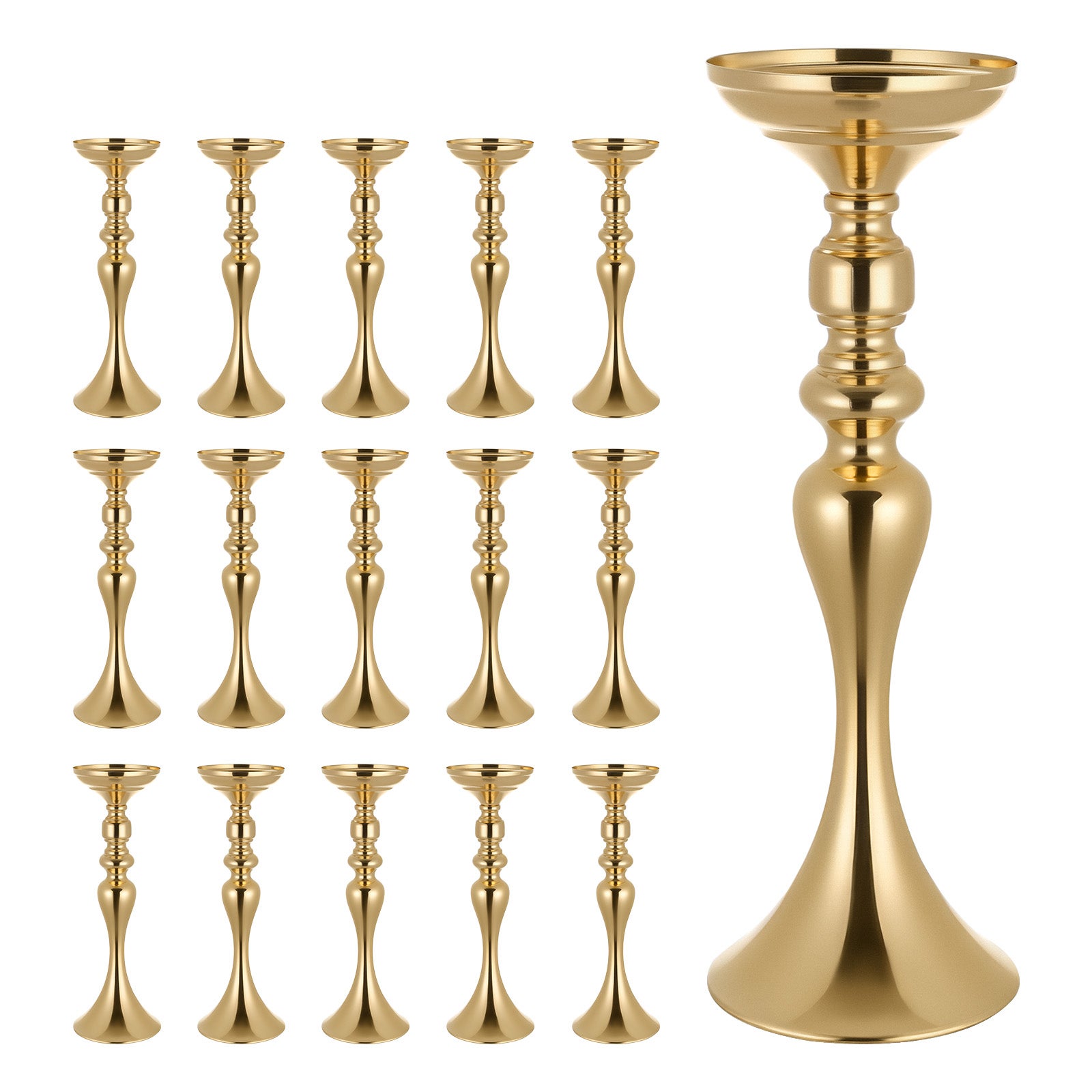 Vase de Mariage Métal VEVOR Lot de 16 Vase de Centre de Table Hauteur 38 cm Support pour Compositions Florales, Banquets Fêtes, Décoration Intérieure - 9