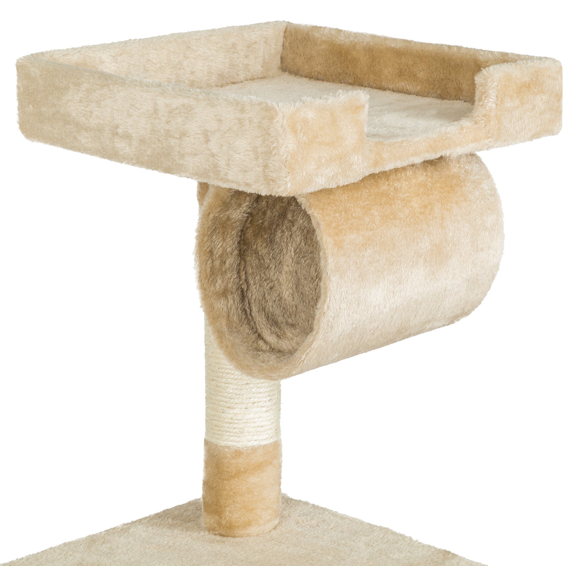 Arbre à chat en sisal avec hamac, griffoir, cabane et cordelette de jeu 105 x 60 x 141 cm TECTAKE - 3
