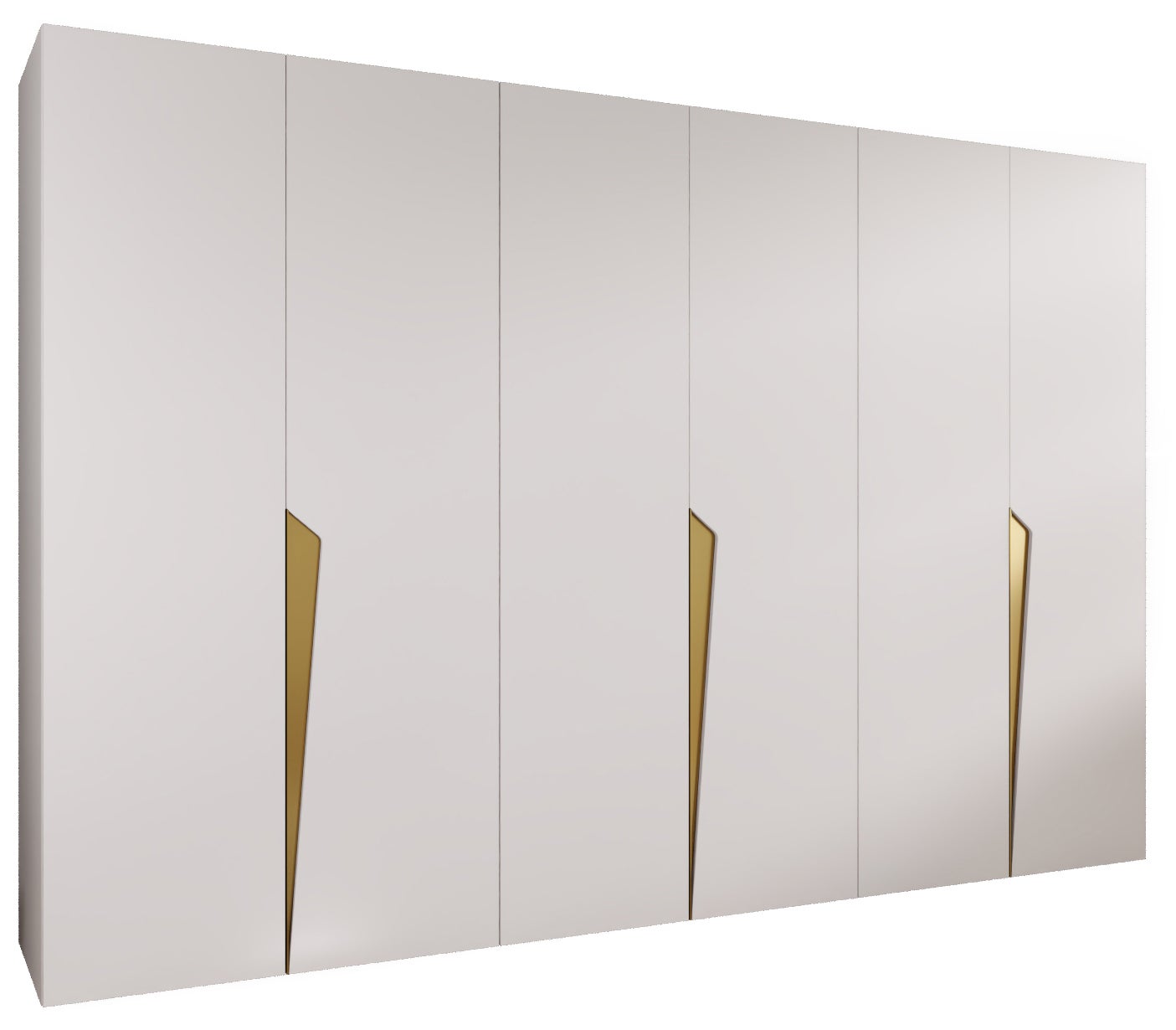 Szafa uchylna otwierana Piano 1 300 (100x3) x 52 x 202 cm biały + u. Złoty Abiks Meble
