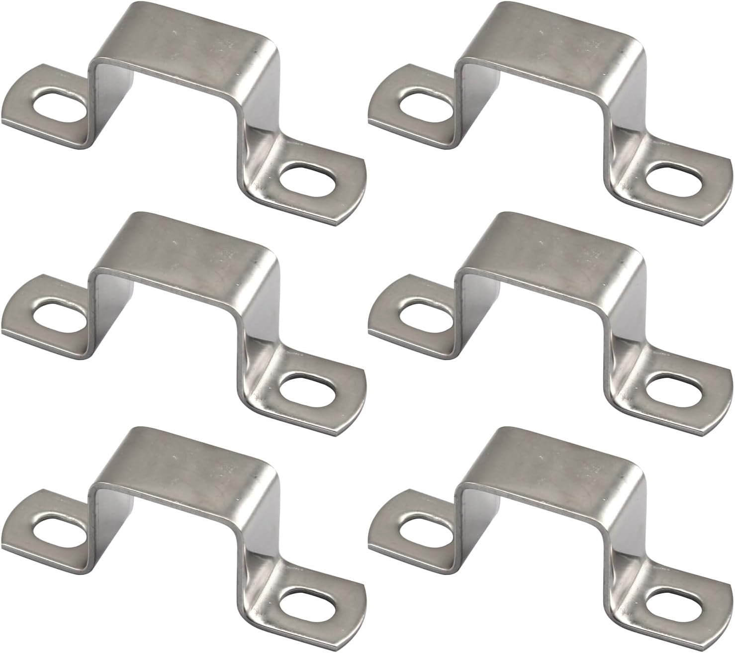 Zestaw 6 kwadratowych obejm zaciskowych ze stali nierdzewnej 304 w kształcie litery U - 40 x 40 mm